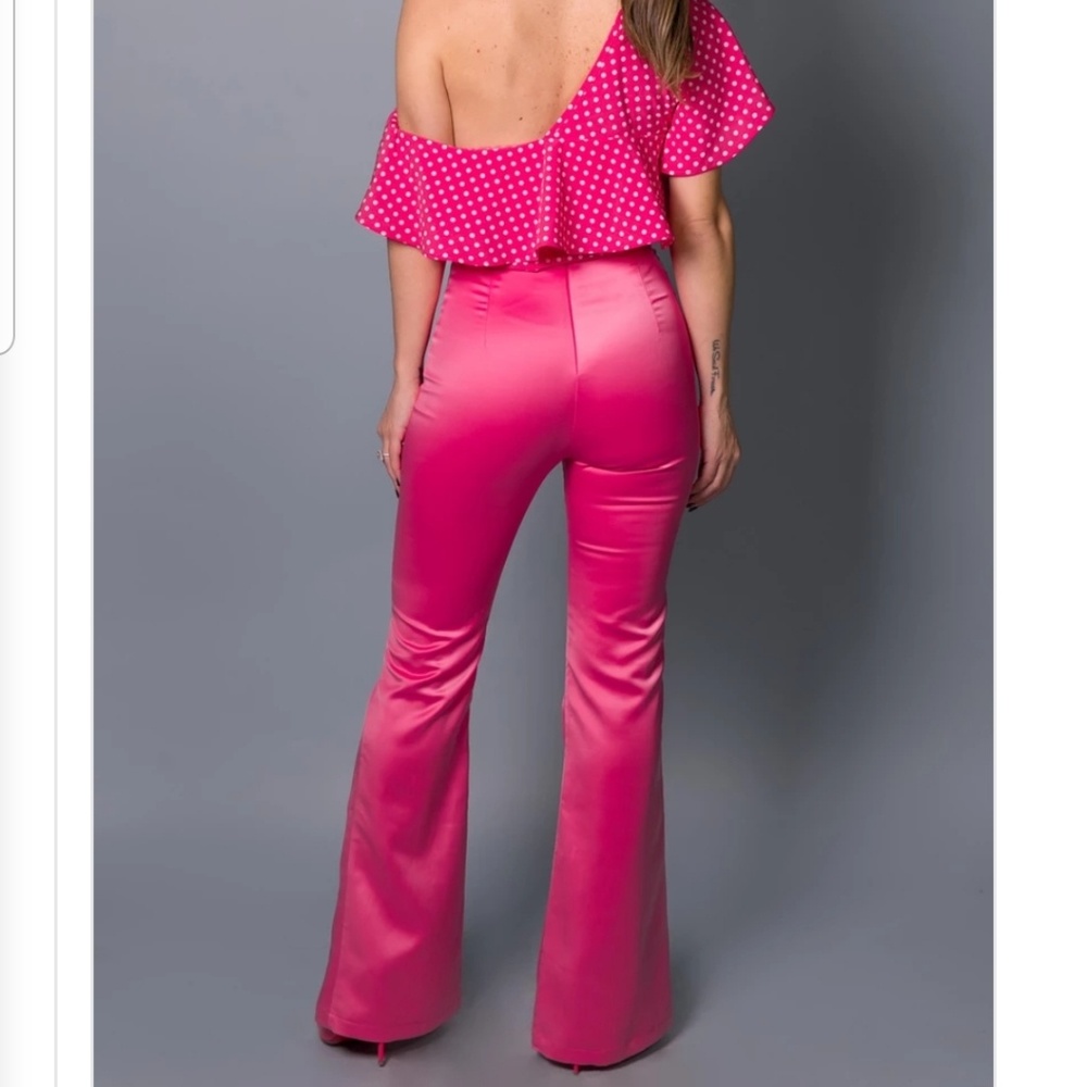 High waisted pink dress pants